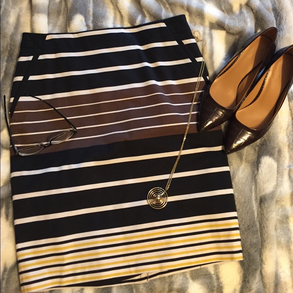 Outback Red Striped Pencil Skirt