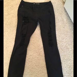 Black Distressed Jeggings