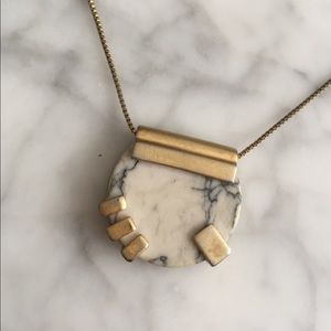 Madewell Gold & Faux Marble Pendant Necklace