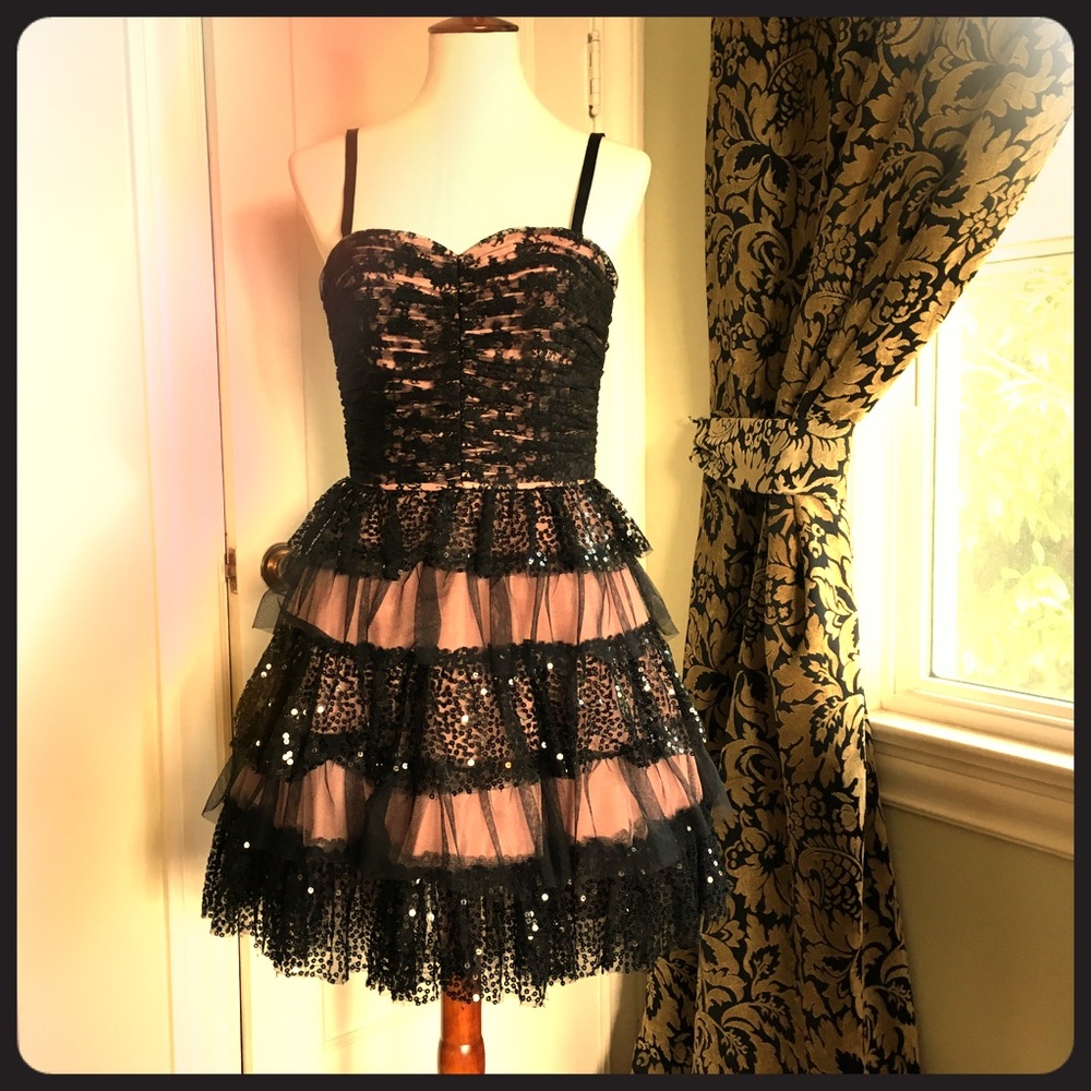 Betsey Johnson lace, tulle & sequin party dress