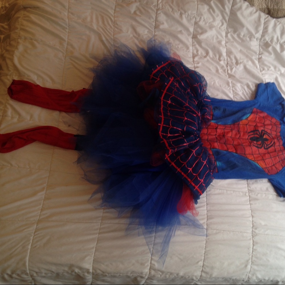 A complete Spiderman or spider girl tutu costume