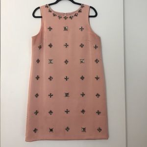 Pink Ann Taylor Jeweled Shift Dress