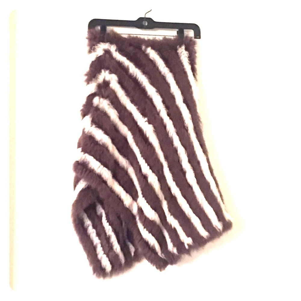 Authentic Rabbit fur hip poncho