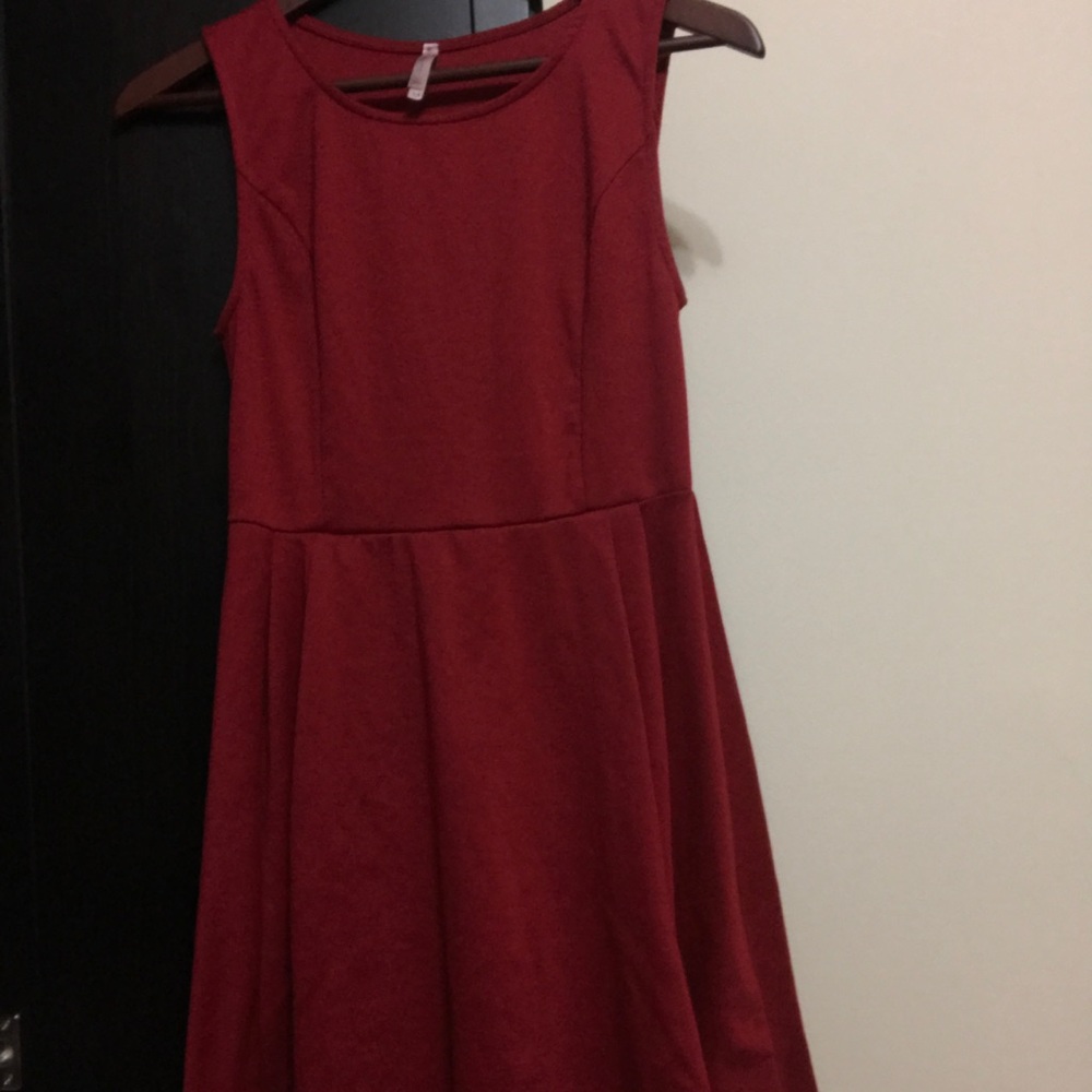 Red flare dress
