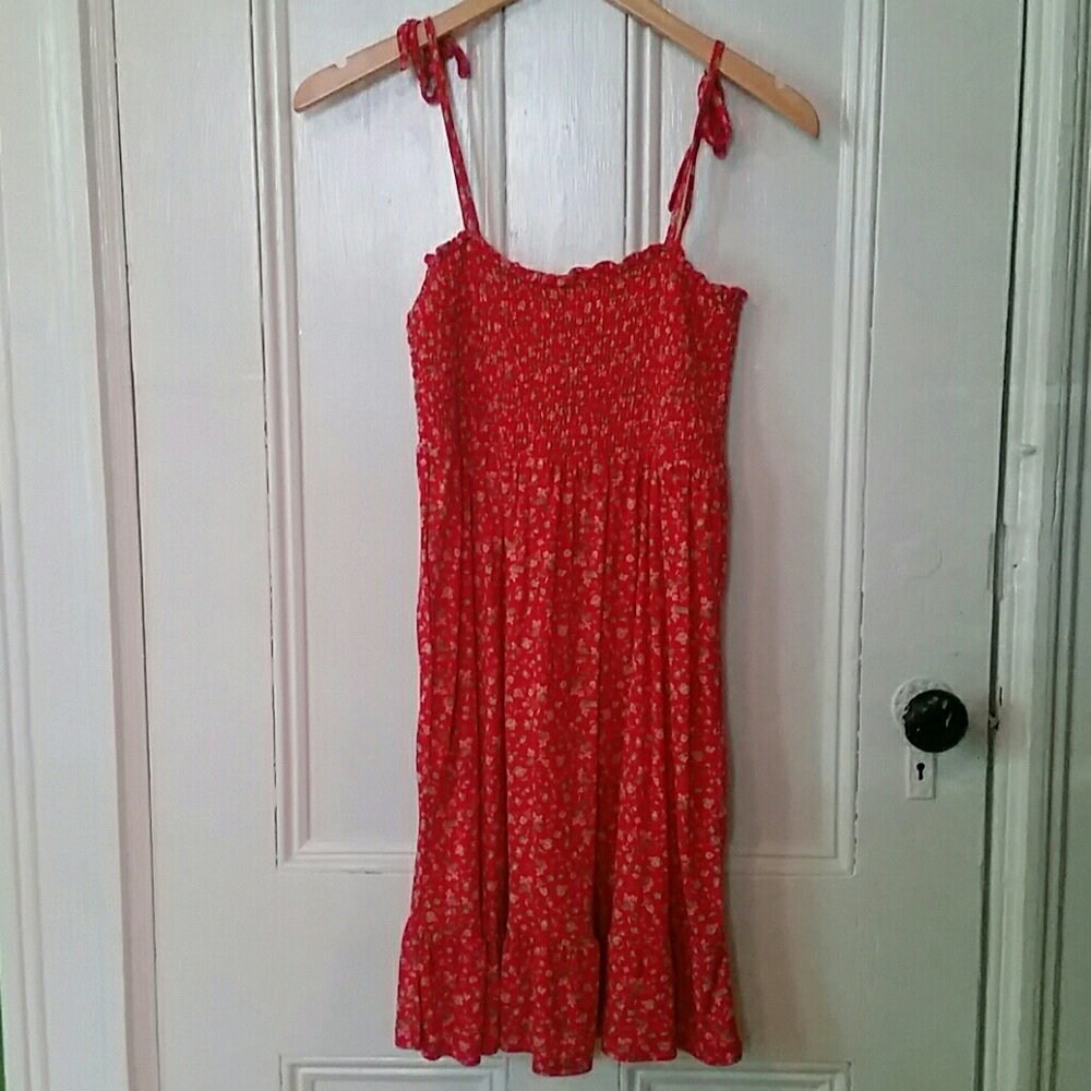 ASOS Floral Smocked Tie Straps Dress