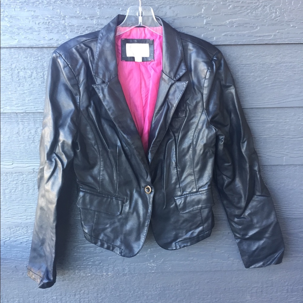 Faux Leather Blazer