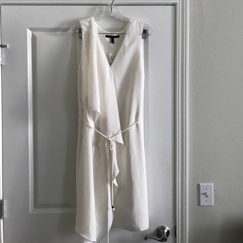 White House Black Market Ivory Ruffle Dress