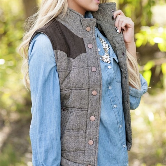 Brown tweed vest - Picture 2 of 2