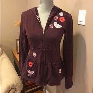 Anthropologie appliqué peplum hoodie