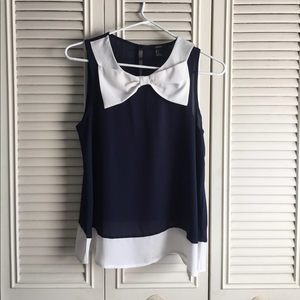 Adorable Navy and White tank