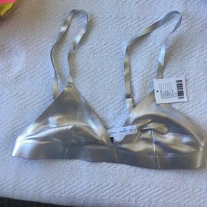 Urban outfitters silver metallic bralette