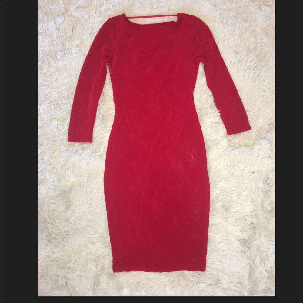 Red Lace Moda International Dress