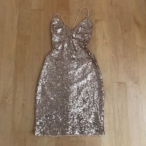 Love Culture Champagne Sequin Multi Strap Bodycon