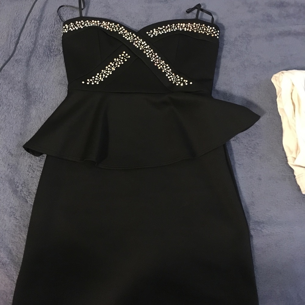 Black peplum dress