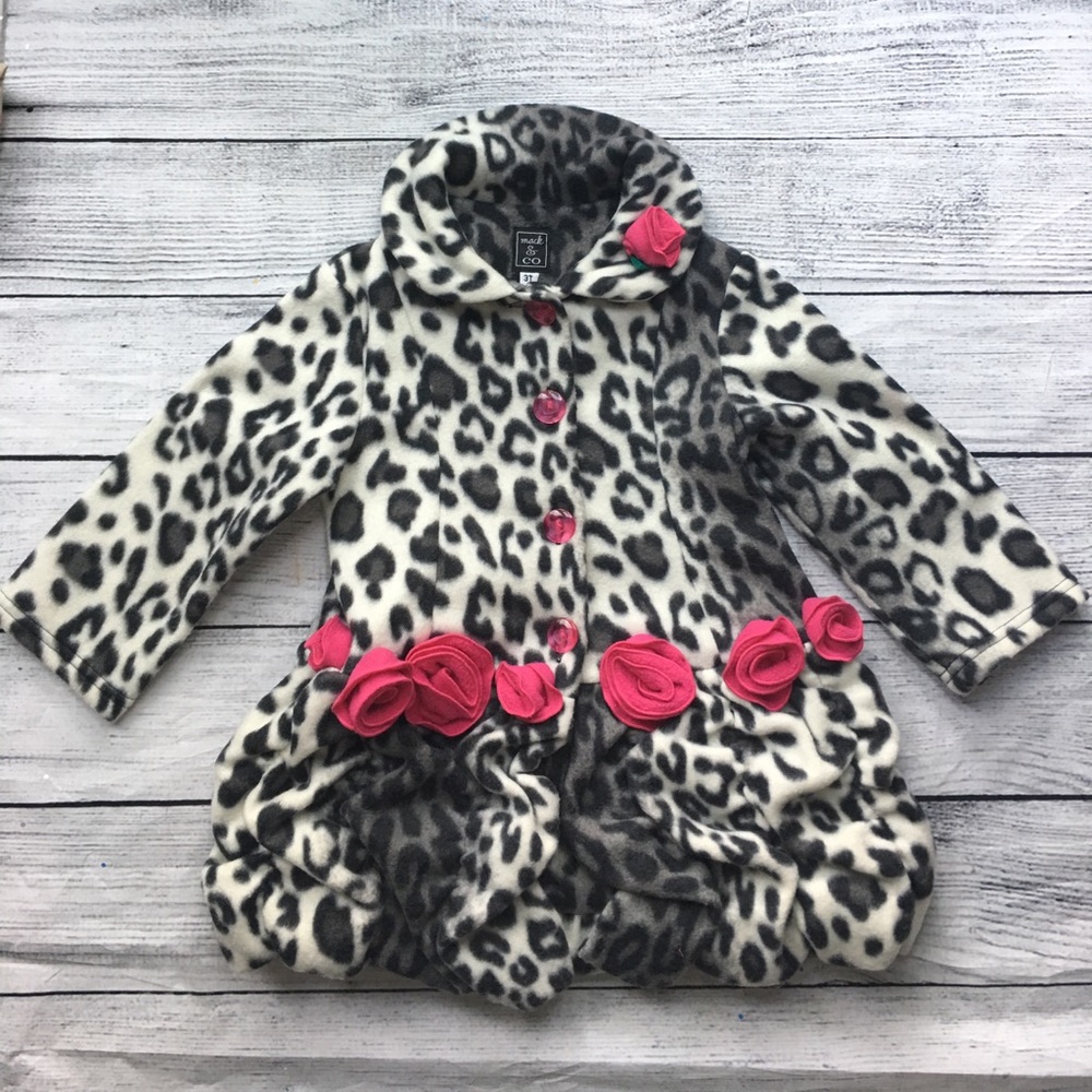 Mack and Co Leopard Coat with Rosettes
