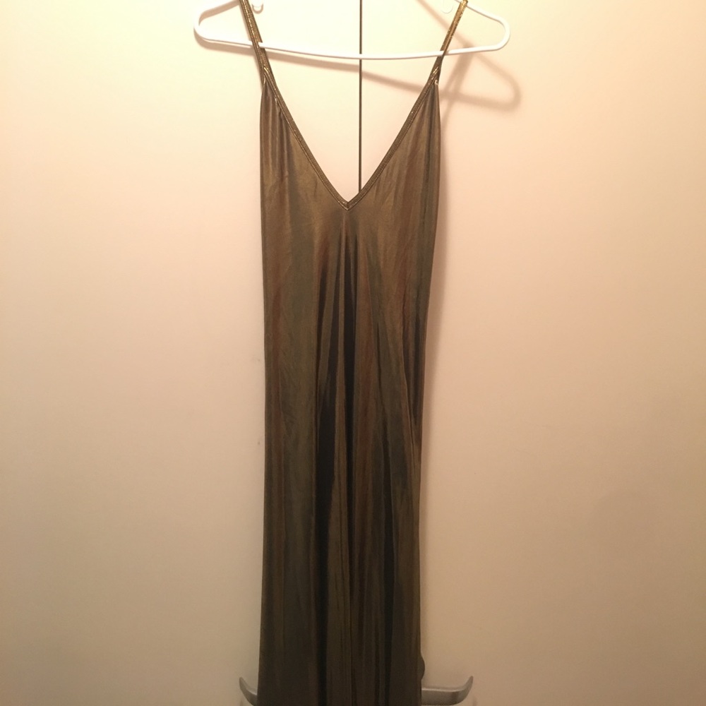 Long, Metallic Gold Dress from American Apparel