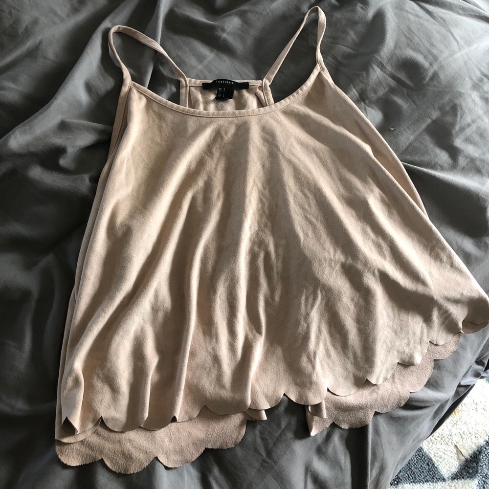 Faux suede crop top
