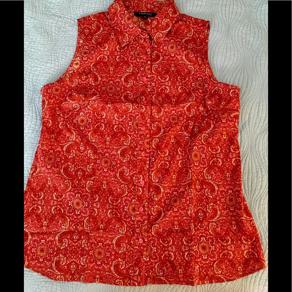 Sleeveless Poplin Shirt size 16 misses, new!