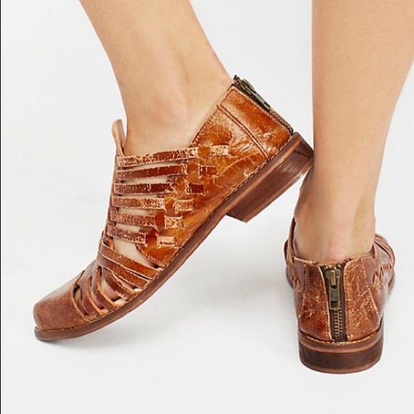 FREE PEOPLE Dylan Woven Leather Flat Bootie NEW - Picture 2 of 3