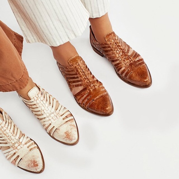 FREE PEOPLE Dylan Woven Leather Flat Bootie NEW - Picture 3 of 3