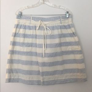 LOFT Blue and White Striped Skirt