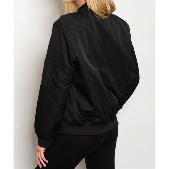 Edgy Patch Bomber Jacket - Picture 2 of 5
