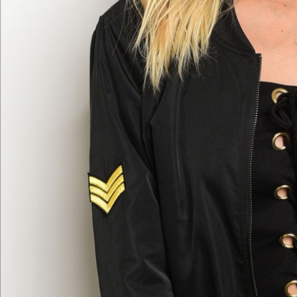 Edgy Patch Bomber Jacket - Picture 3 of 5