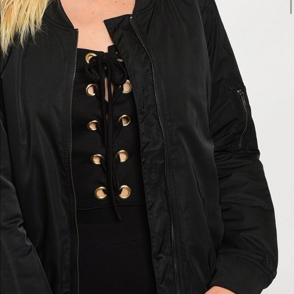 Edgy Patch Bomber Jacket - Picture 4 of 5