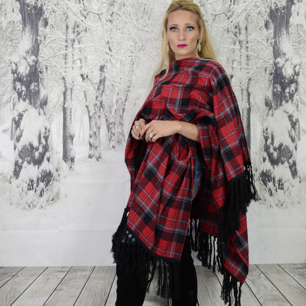 ❤LAST 1❤ PLAID PRINT SHAWL/WRAP - Picture 3 of 4