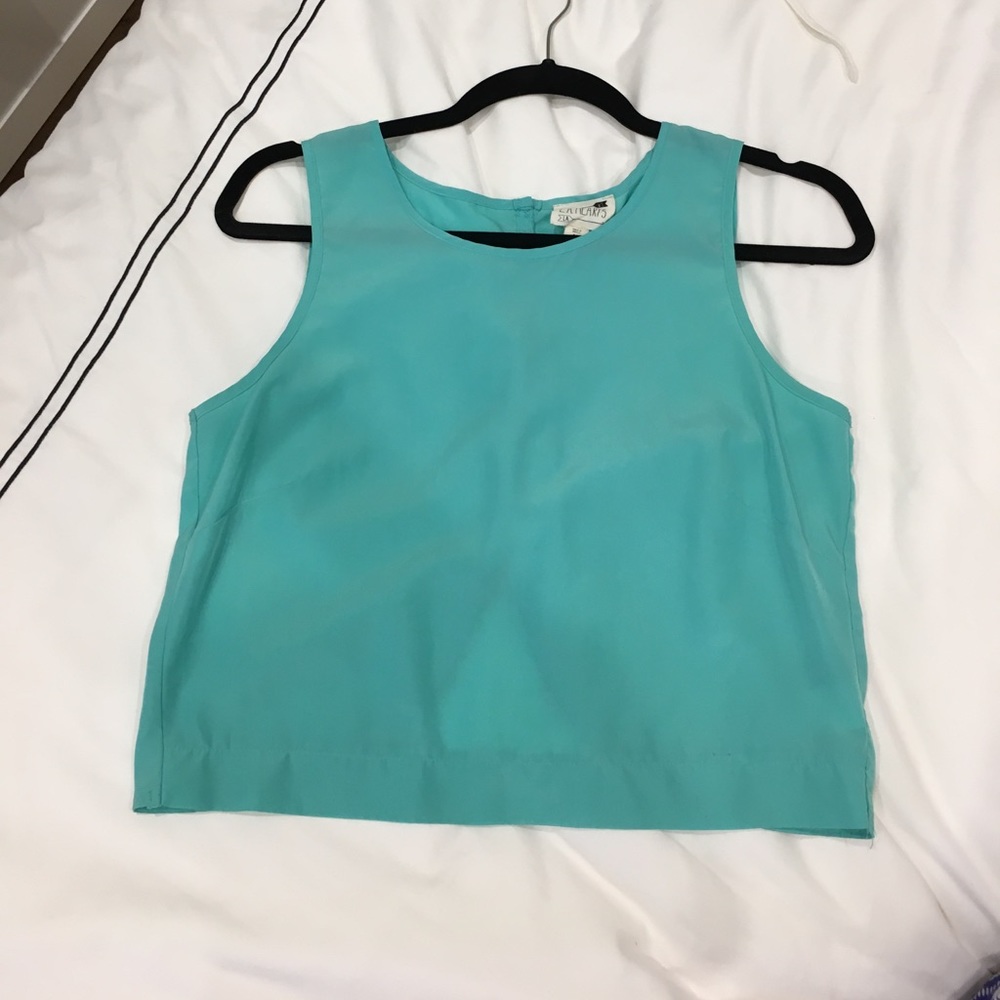 LA Hearts for Free People teal crop top