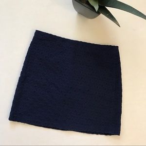 Cynthia Steffe Navy Blue Cotton Eyelet Skirt