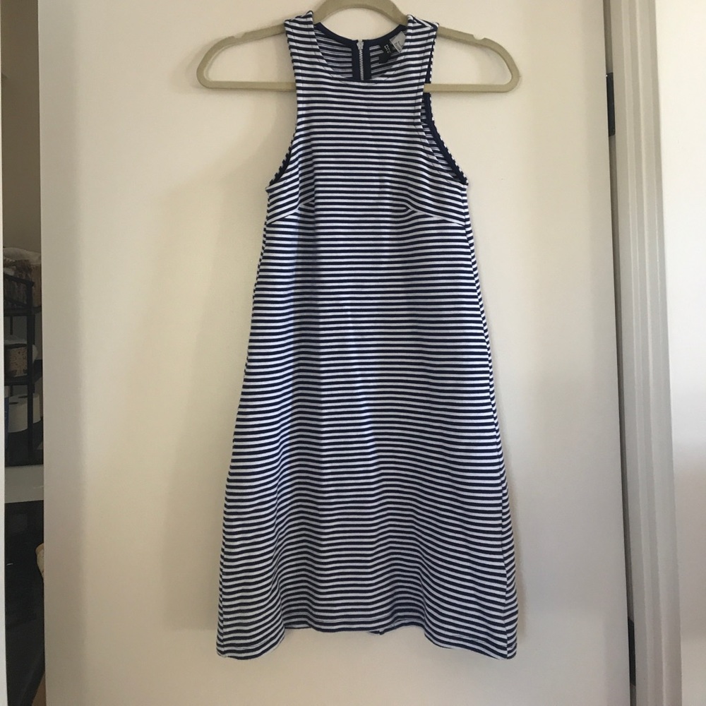 Blue and White Striped Dress