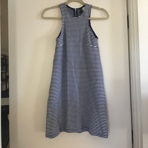 Blue and White Striped Dress