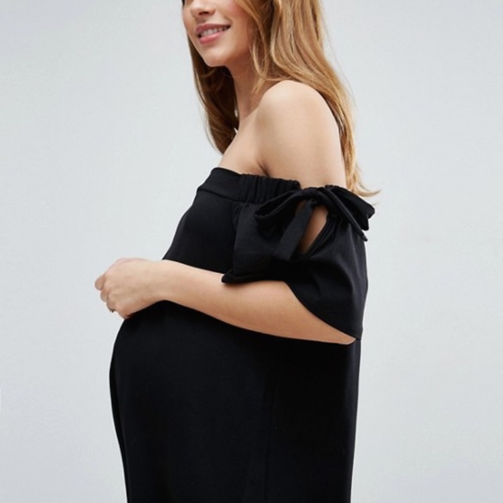 ASOS maternity off the shoulder dress