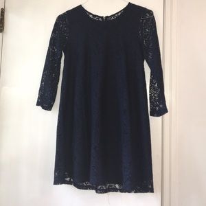 Abercrombie and Fitch Navy Lace Dress Long Sleeve