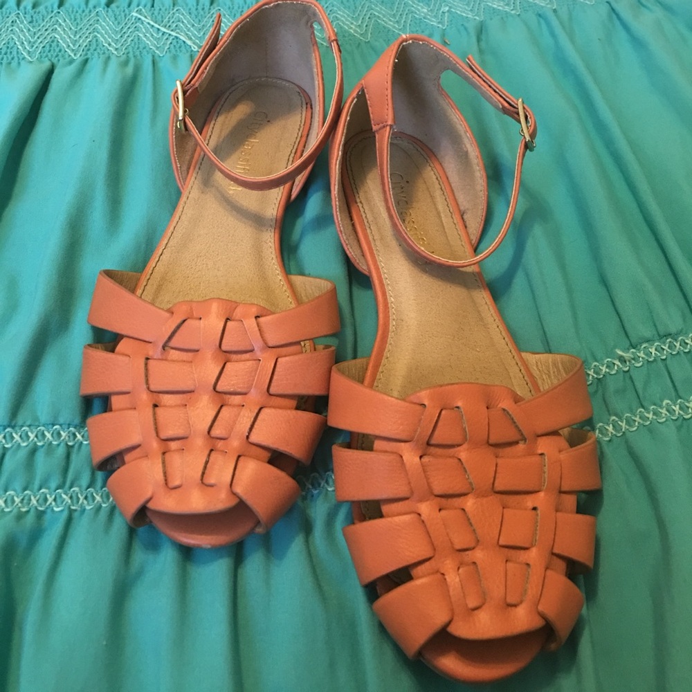 Tan Woven Ankle Strap Sandals