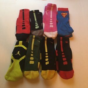 8 pairs of Nike elites Lebron under armor Jordan