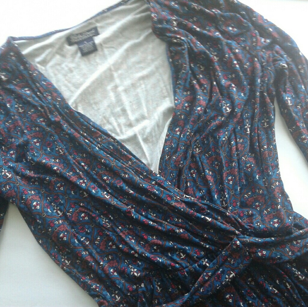 Lucky Brand Printed Faux Wrap Dress