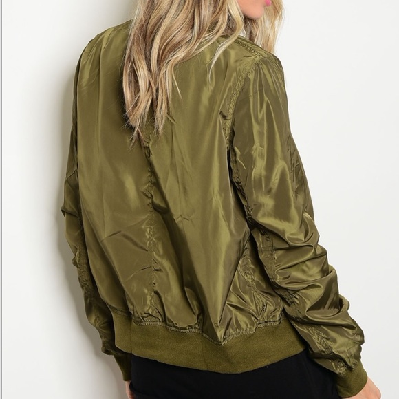 Army Olive Bomber Jacket - Picture 4 of 5