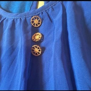 Blue Sleeveless Chiffon Dress