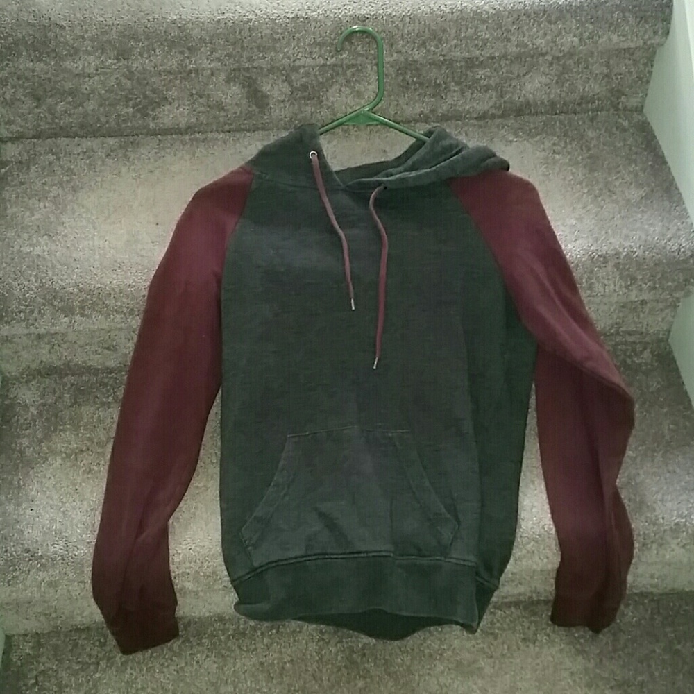 Maroon and charcoal sweatshirt