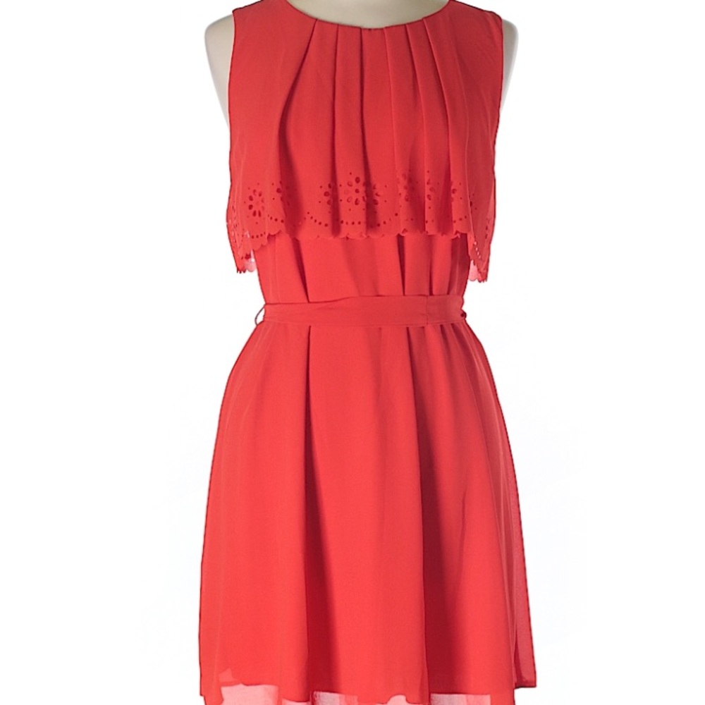 Red dress with cutout details