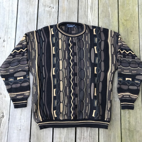 Vintage Sweaters - Vintage 80s Protege Crazy Squiggle Sweater