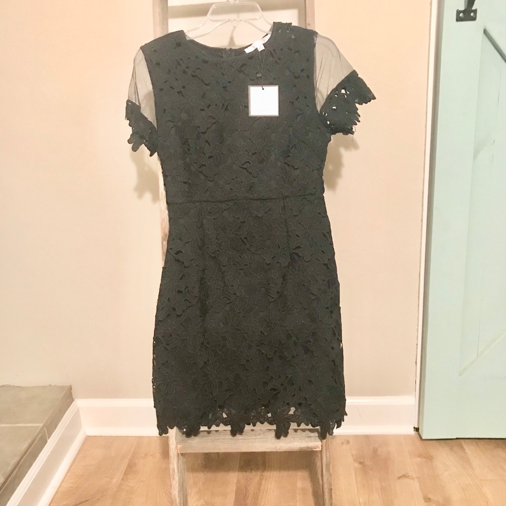 Black lace sheath dress