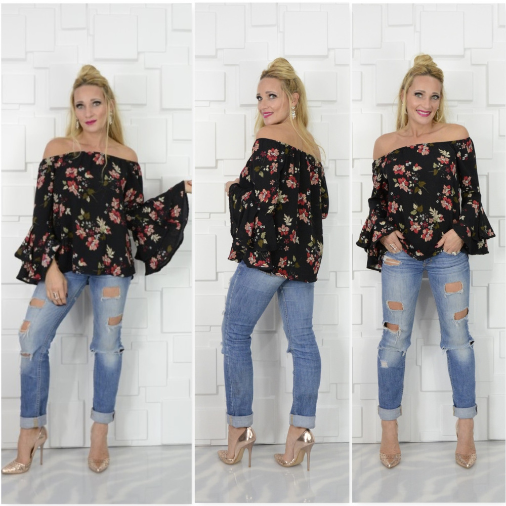 Floral Off Shoulder top - Picture 2 of 4