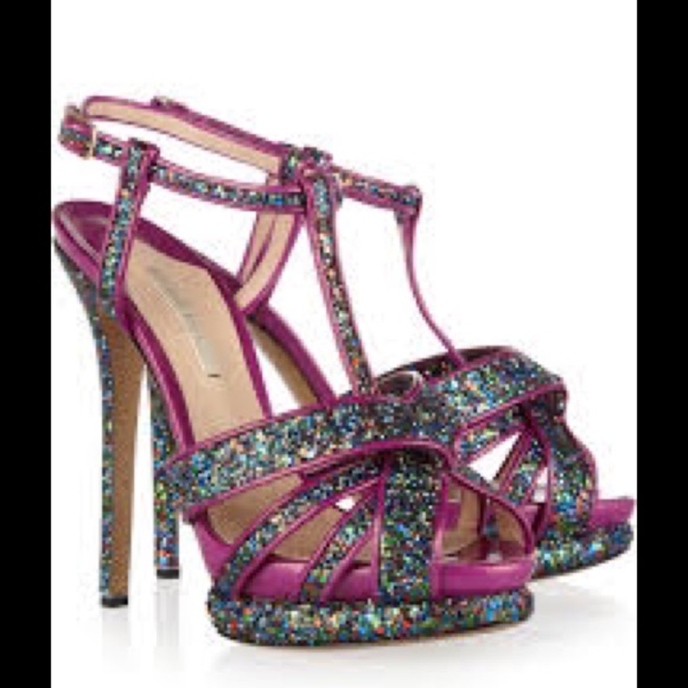 Nicholas Kirkwood glitter heels 2012 NWT Couture