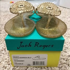 Jack Rogers Gold Glitter Jelly Sandals