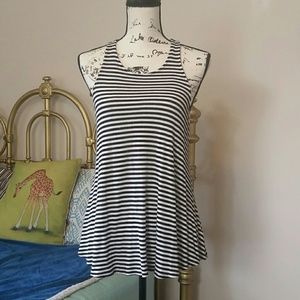 Mossimo Black & White Striped Racerback Swing Tank
