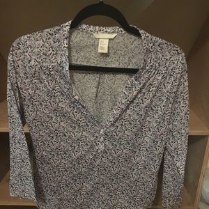 3/4 sleeve floral shirt