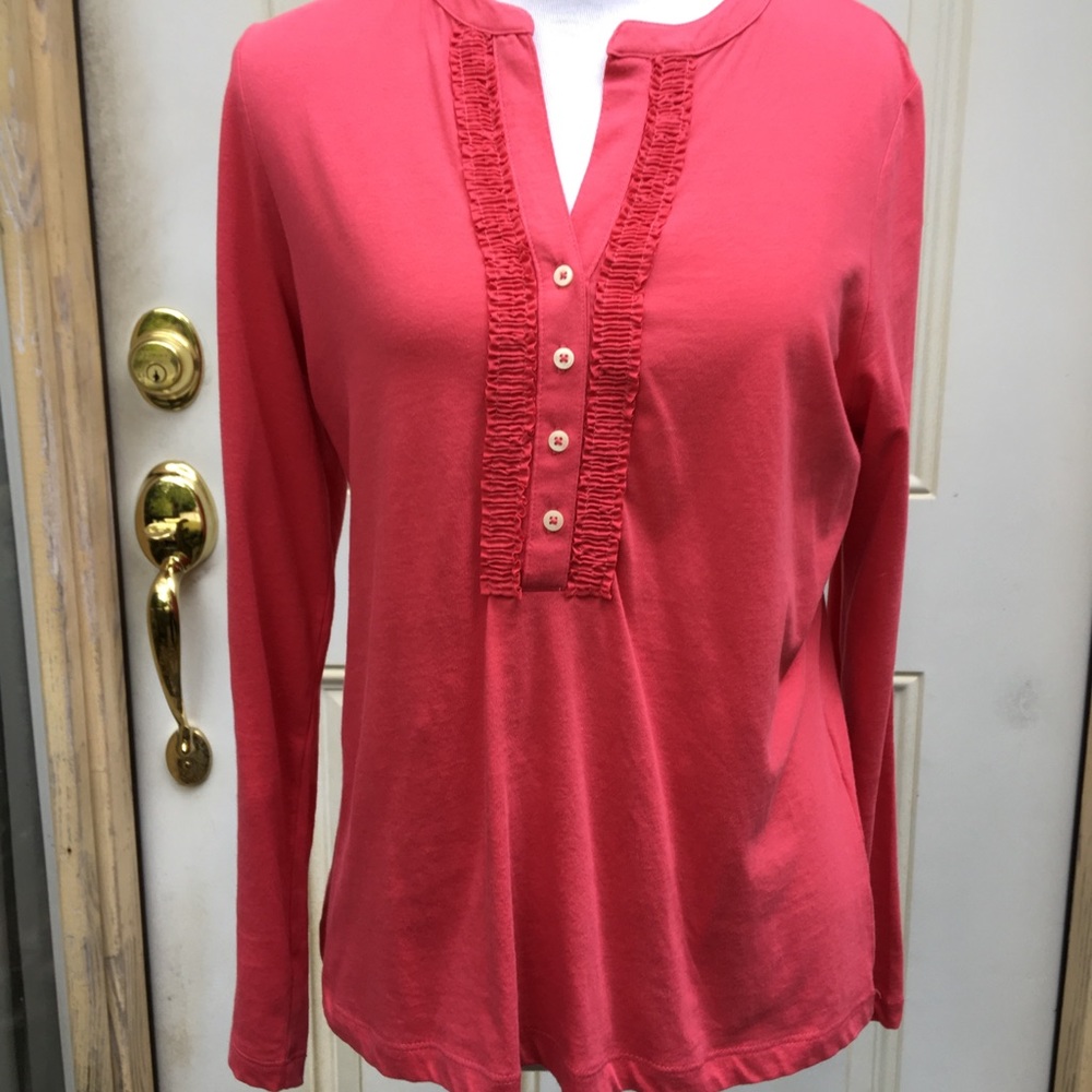 NWOT Talbots’s Rose Ruffled Top - Picture 3 of 7